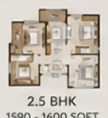 2.5 BHK configuration plan for Embassy Chapparkallu