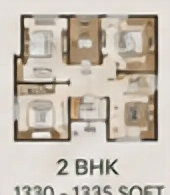 2 BHK configuration plan for Embassy Chapparkallu