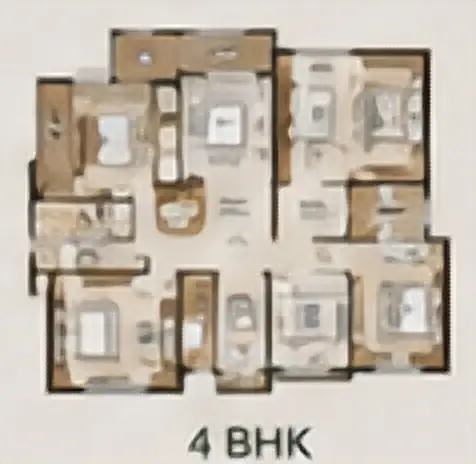 4 BHK villa configuration plan for Embassy Chapparkallu