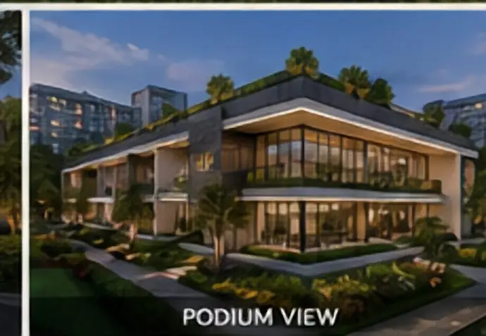 Landscaped podium scene from the project project bundle